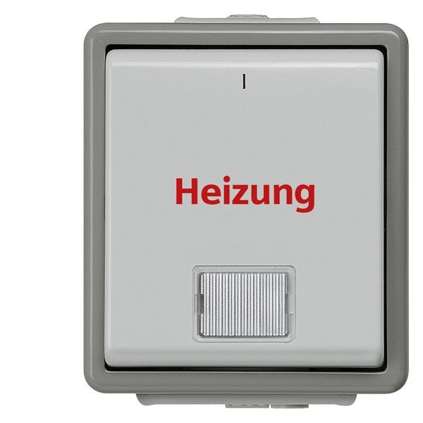 SIEMENS Heizungs-Notschalter 2-polig mit Fenster DELTA fläche IP44 AP dunkelgrau/hellgrau – 5TA4742