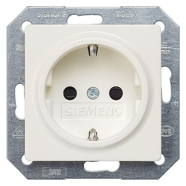 DELTA i-system SCHUKO socket outlet, with enhanced contact protection, titanium white, clawless – 5UB15180KK