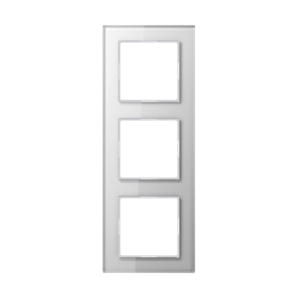 Glass surround 3-gang, glass, ACREATION, alpine white – AC583GLWW
