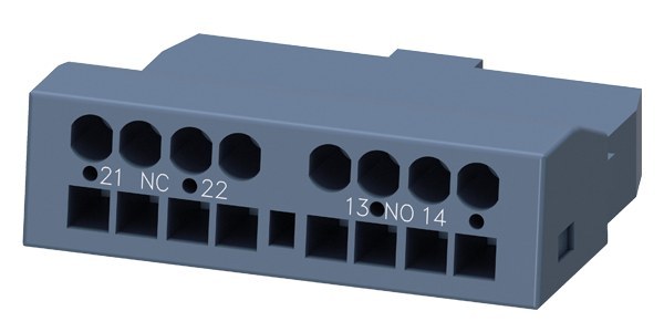 Auxiliary switch, transverse, 1 NO + 1 NC, spring-type terminal for circuit breaker S00/S0 – 3RV29012E