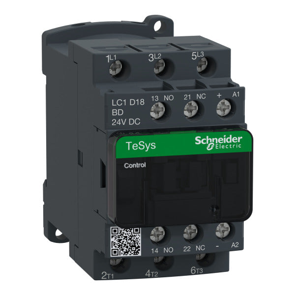 SCHNEIDER ELECTRIC Leistungsschütz, 3p+1S+1Ö, 7,5kW/400V/AC 3, 18A, Spule 24V DC – LC1D18BD