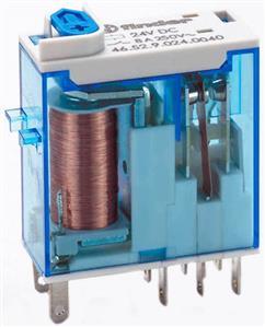Industrial miniature relays, LED polarity neutral, 2 W 8A, coil 24VDC – 46.52.9.024.0074