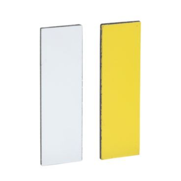 Blank sign 8x27mm, for sign holder 30x40mm, white+yellow, neutral – ZBY0102