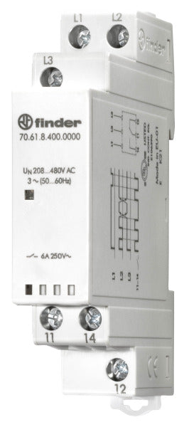 Mains monitoring, 3-phase 208 - 480VAC, 1 C/O 6A – 70.61.8.400.0000