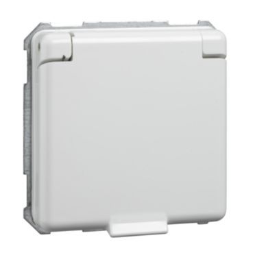 Socket with hinged cover 16A FASHION/RIVA/SCALA push-fit terminal pure white – 225034