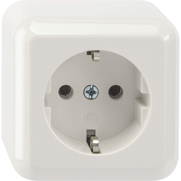 MERTEN SCHUKO-Steckdose, Steckklemmen, polarwei ß, AUFPUTZ – MEG2301-8719
