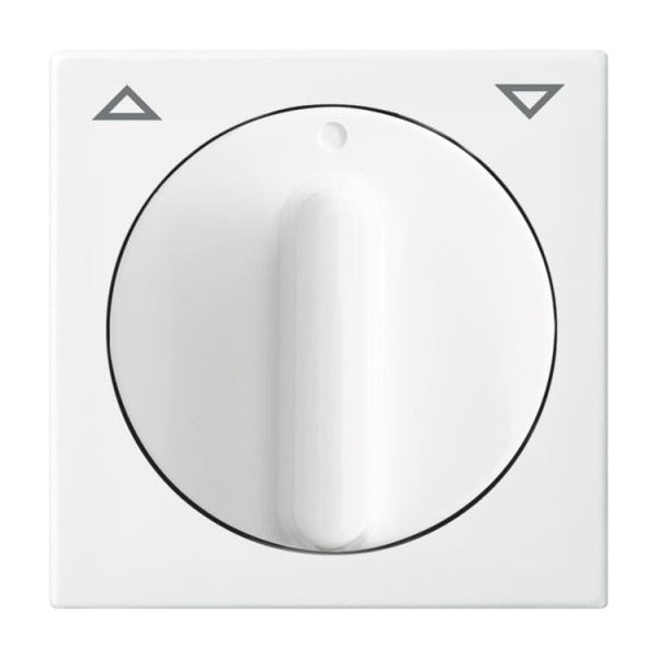 Central disc with knob for blind, arrow imprint, alpine white - balanceSI – 2CKA001753A0231