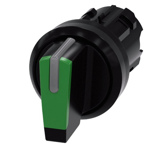 Selector switch, illuminated, 22mm, round, plastic, green – 3SU10022BL400AA0