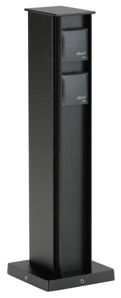 Socket pedestal, 4-way, aluminum, black – 662106