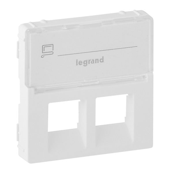 Valena Life Cover RJ11/RJ45 with Label Field Double Gang Colour: Ultra White – 755480