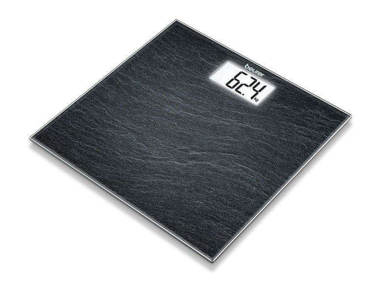 Personal scale to 150kg, 100g graduation, glass, LCD display, slate