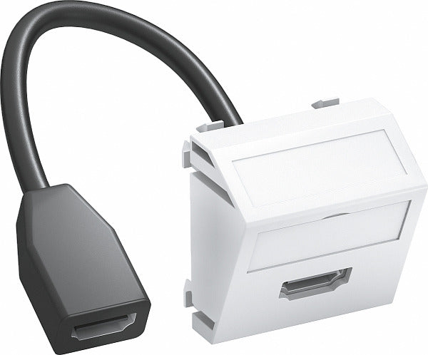 Multimedia Module HDMI with cable, female-female 45x45mm polycarbonate pure white RAL 9010 – 6104838
