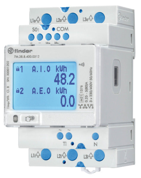 Energiezähler 3Ph. 80A, bidirektional, IR, NFC, MID, M-Bus – 7M.38.8.400.0312