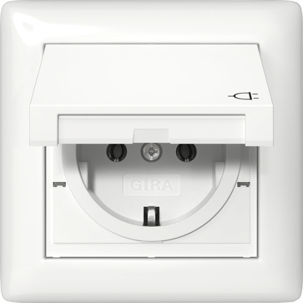 GIRA SCHUKO KD + Set IP44 + Rahmen 1f Standar d 55 Reinweiß – 415703