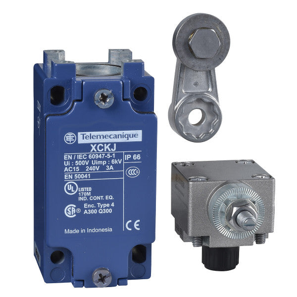 Limit switch metal, roller lever plastic roller, M20 – XCKJ10511H29