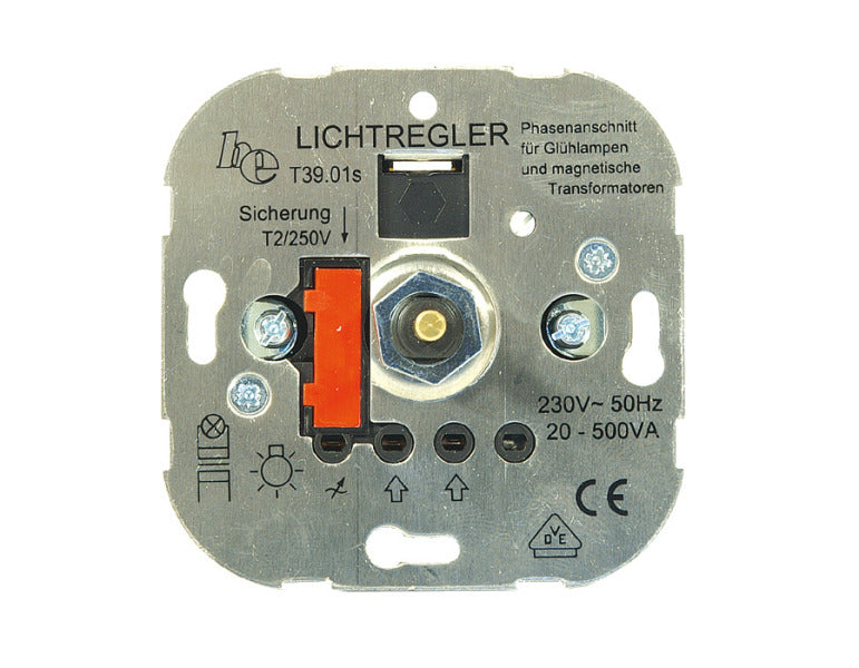 Flush-Mounted Leading-Edge Dimmer T35, for incandescent lamps, push-on/off switch 600W – 100430