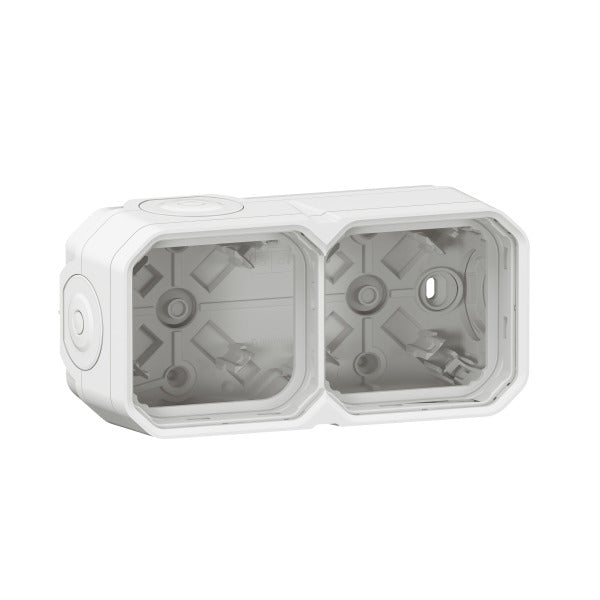 EXP_KLA Plexo New 2-gang housing horizontal and vertical in the color: ultra white