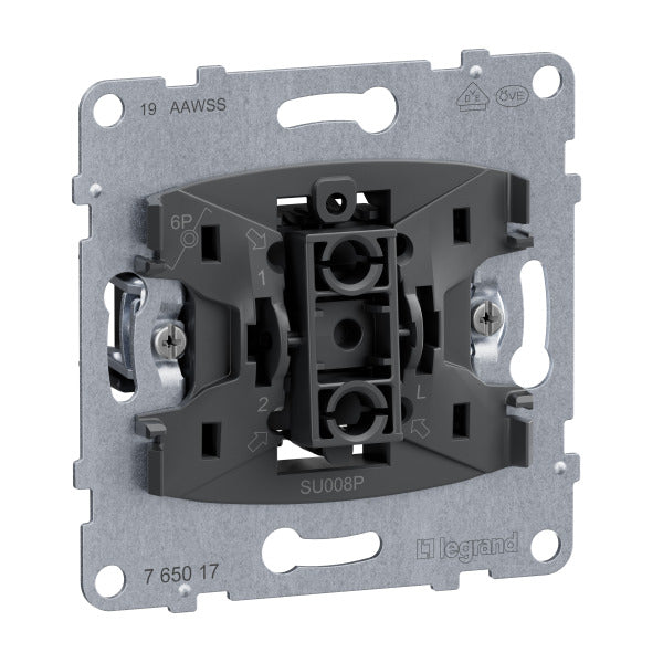 LEGRAND SEANO Einsatz Taster mit Wechselkontakt mit N-Klemme 10A Steckklemmen – 765017