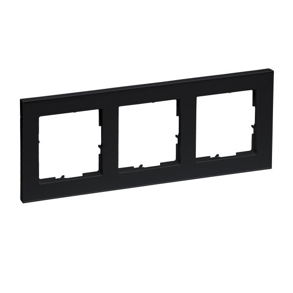 SEANO+ 3-gang frame in black lacquered finish
