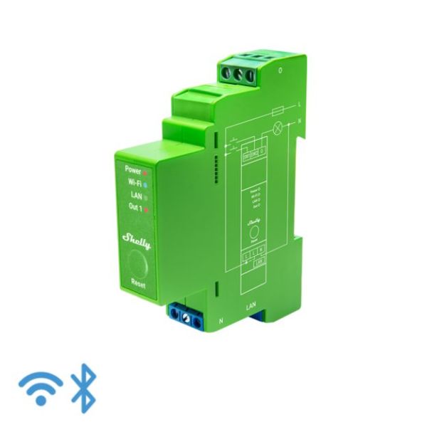 Shelly DIN Rail ''Pro Dimmer 1PM'' LEDs & Incandescent Bulbs 1 Channel Measuring Function WLAN LAN BT – 224186
