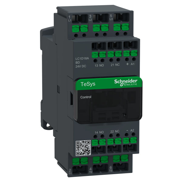 CONTACTOR 3P 18A AC3 24V DC SNAPIN – LC1D18ABD