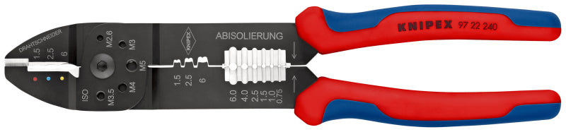 Crimping pliers for insulated cable lugs 0.5-6mm² / uninsulated connectors 0.5-2.5 – 97 22 240