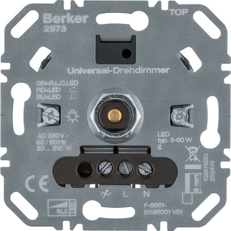 BERKER Universal-Drehdimmer (R, L, C, LED), Lic hsteuerung – 2973