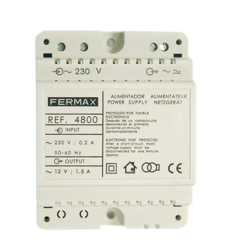 FERMAX Netzgerät,für Verteiler- einbau 4 TE,230V/12Vac-1,5A – F04800