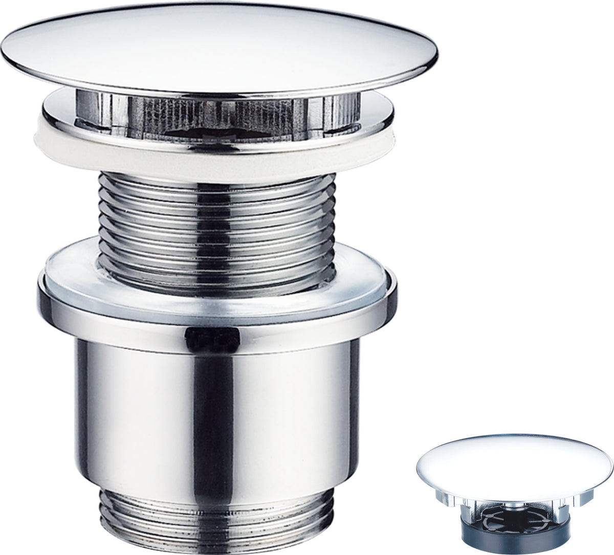 Alva Varia Schaft-Ablaufventil 5/4 mit Stopfen, Höhe bis 50mm, Chrom - AQARVAAV6