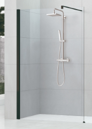 ALVA Spa 1.0 Freistehende Seitenwand 120/200cm, Glas ESG Clean, Schwarz Matt - AQDUSPFSW120.1S