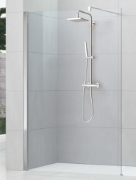 ALVA Spa 1.0 Freistehende Seitenwand 80/200cm, Glas ESG Clean, Silber HGL