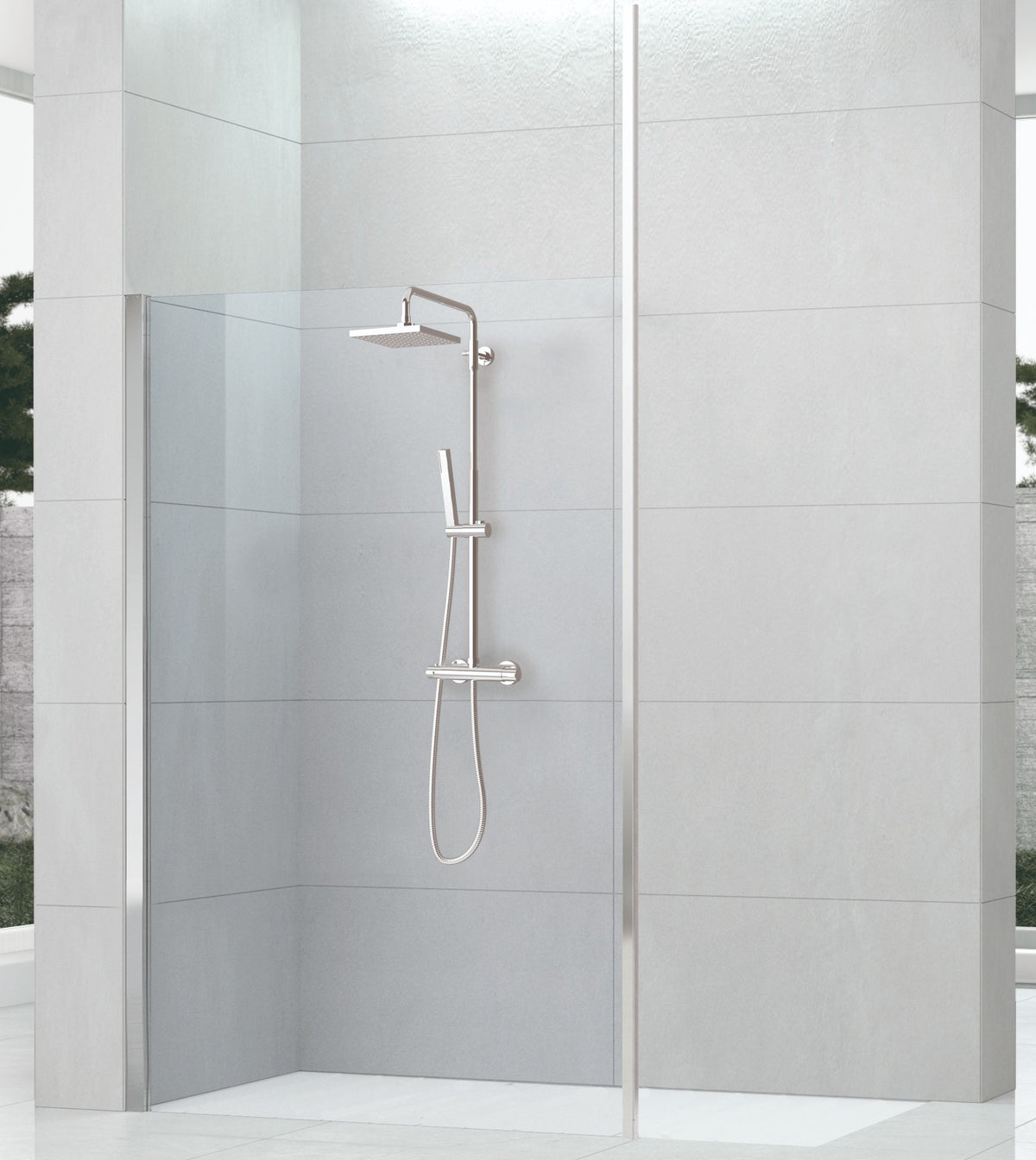 Alva Spa 1.0 Deckenbefestig. f. freist. Seitenw. SPA 1.0, Länge 297cm,Silber HGL - AQDUSPDB.1
