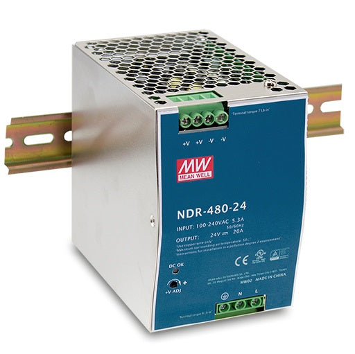 Meanwell Schaltnetzteil Hutschiene 480W 24V/20A – NDR-480-24