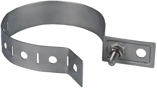 DEHN Regenrohrschelle 60-100mm NIRO m. Anschluss-Bohrung D 10,5mm – 423019