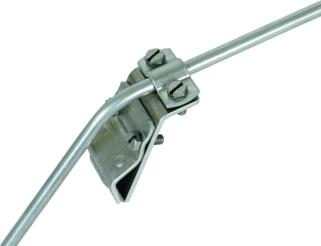 DEHN Dachrinnenklemme Al f. Wulst 13-25mm m. Zweischrauben-Überleger f. Rd 7-10mm – 338001