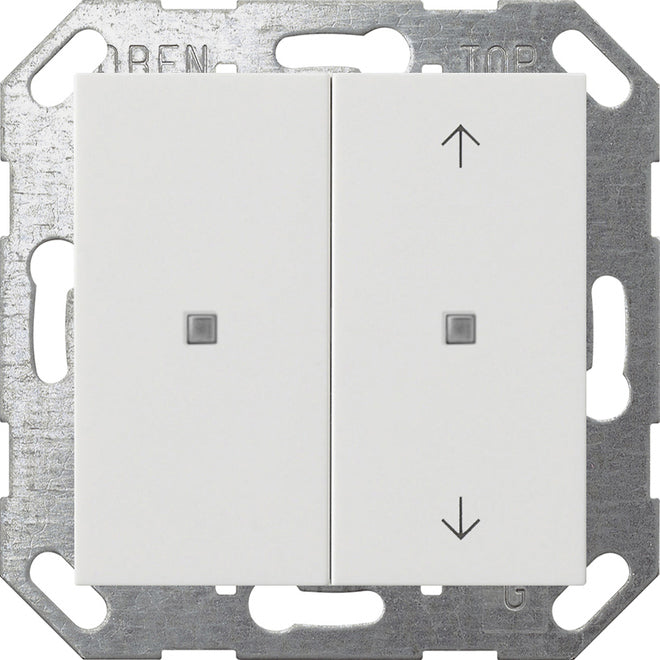 GIRA KNX Taster Wippe 2f unbedruckt/Pfeile Sy stem 55 Reinweiß – 517503