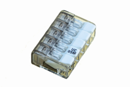 Alva Mini Verbindungsdosenklemme 5-polig mit Hebeln 0,2... 2,5 mm2, transparent - DOK5MINIHE