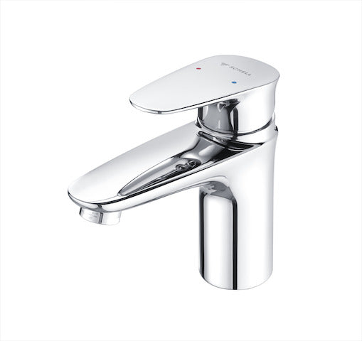 Alva Waschtisch-Armatur, HD-M - Hochdruck Mischwasser, ThermoProtect-Kartusche, Einhebel-Einlocharmatur, 2x G 3/8 IG, Designhebel, chrom - AQBFFOWT1