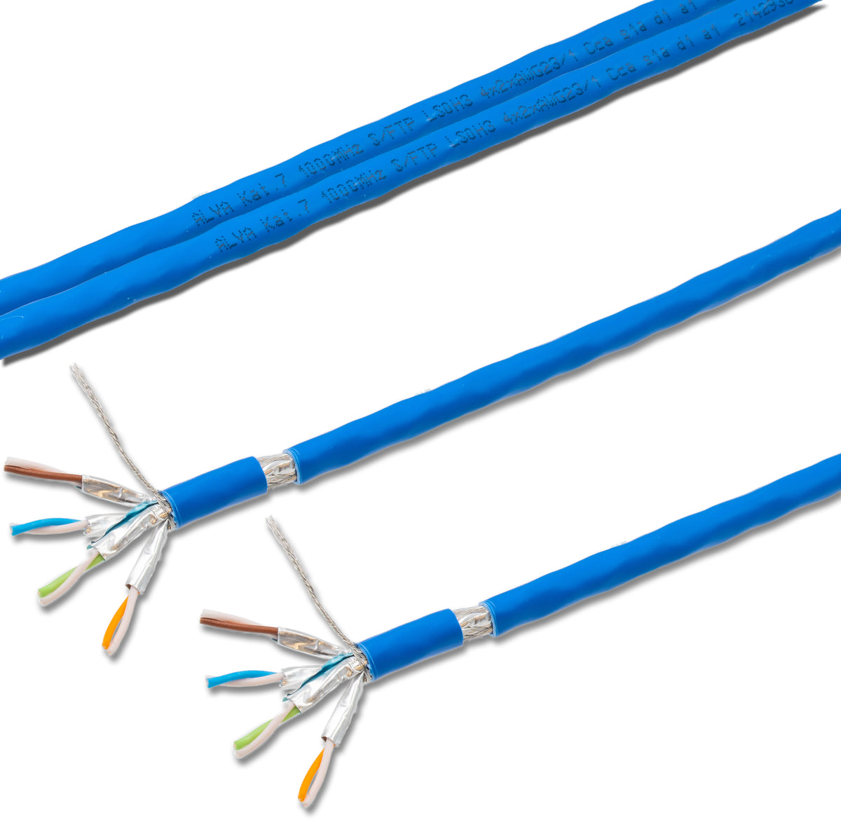 Alva KAT.7 Datenkabel Duplex S/FTP, 1000MHz, LSOH3, Cca, Farbe: blau - DK-KAT7-1000-SFTP-D-BL>TR500<