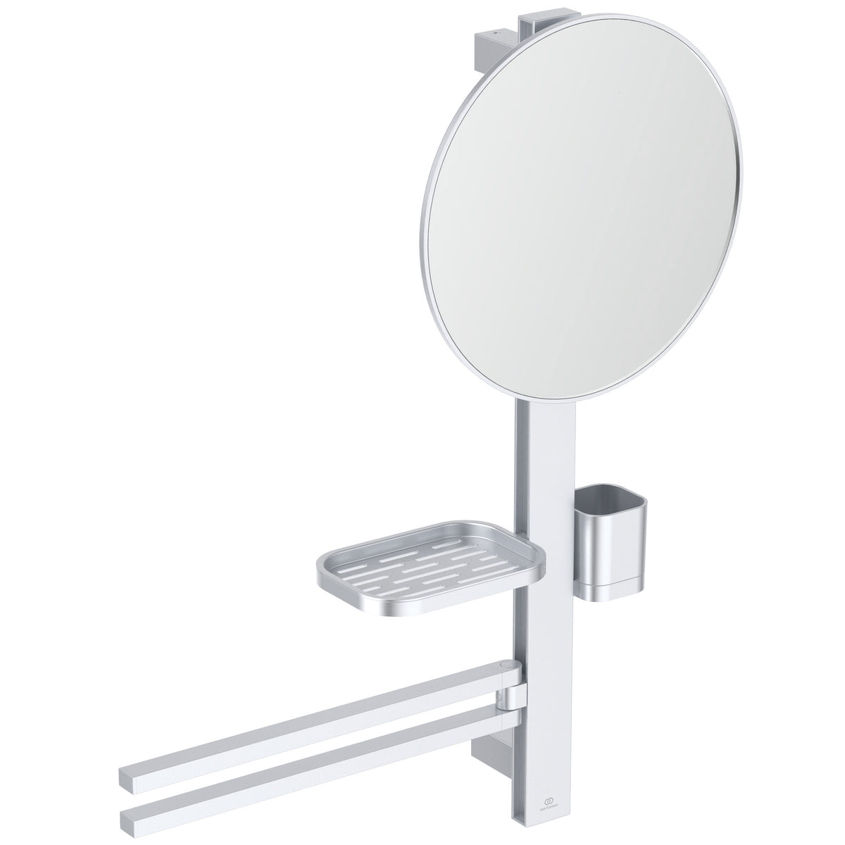 Alva Beauty Bar Accessoires-Kombination M700 mit Spiegel Durchmesser 320mm Silver - AQASVABBSI