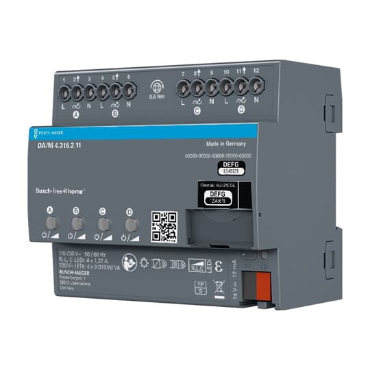 BUSCH-JAEGER Dimmaktor 4-f REG 315W DA/M.4.315.2.11 – 2CKA006220A0837