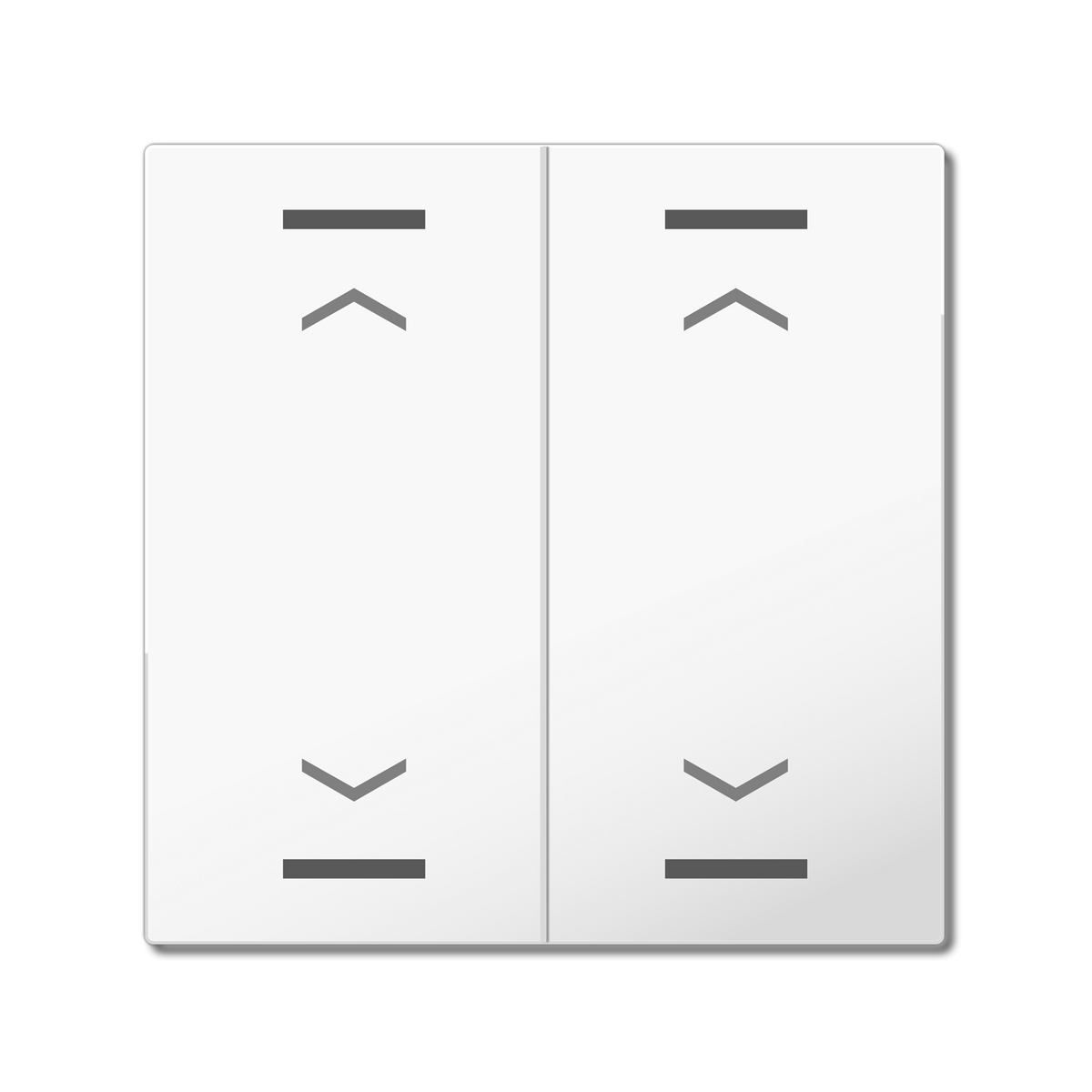 MDT Wippe für KNX Taster Light 55 2-fach, Reinweiß glänzend, Jalousie – BE-TAL55W202.A1