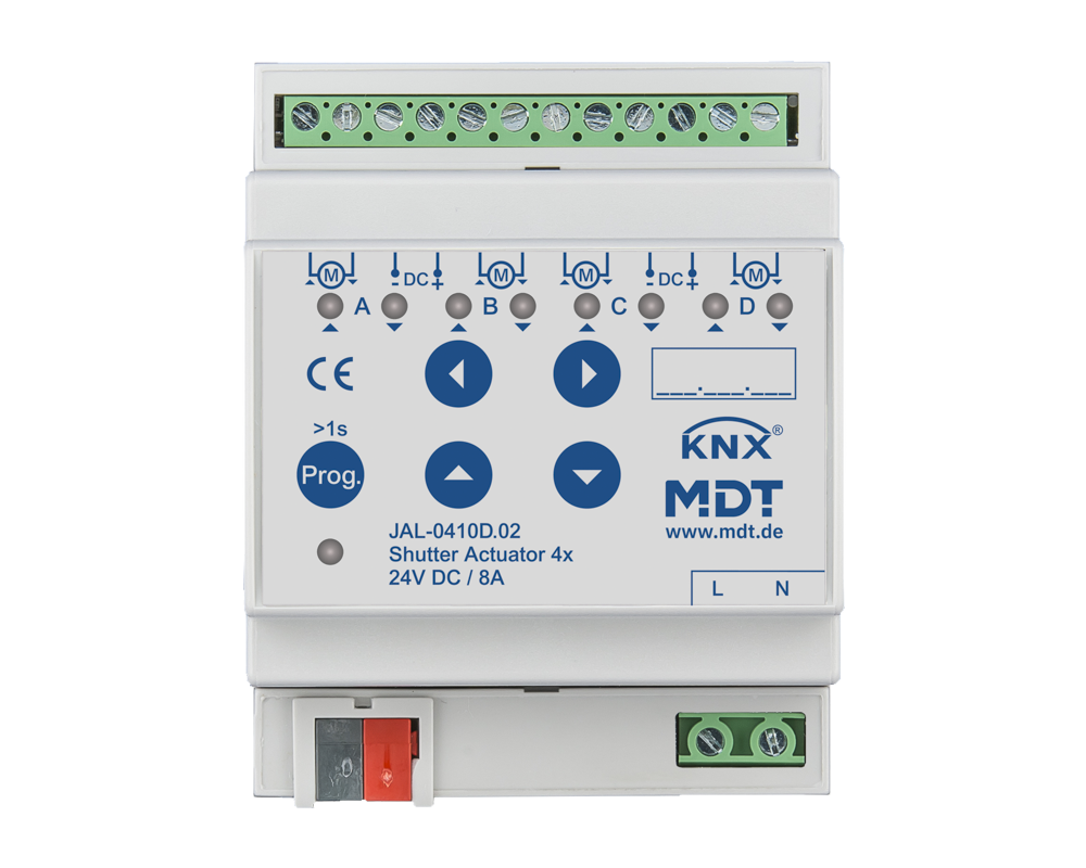MDT KNX Jalousieaktor 4fach 24 V DC REG – JAL-0410D.02