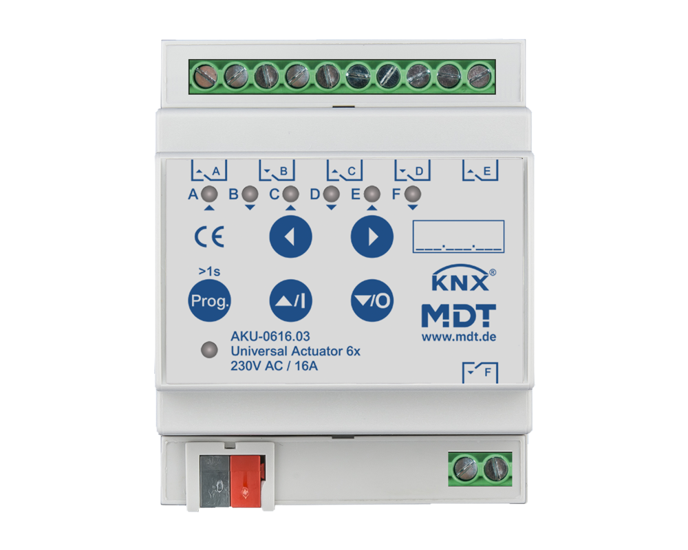 MDT KNX Schalt-/Jalousieaktor 6/3fach 16 A REG – AKU-0616.03