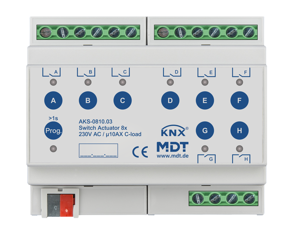 MDT KNX Schaltaktor C-Last 8fach REG – AKS-0810.03