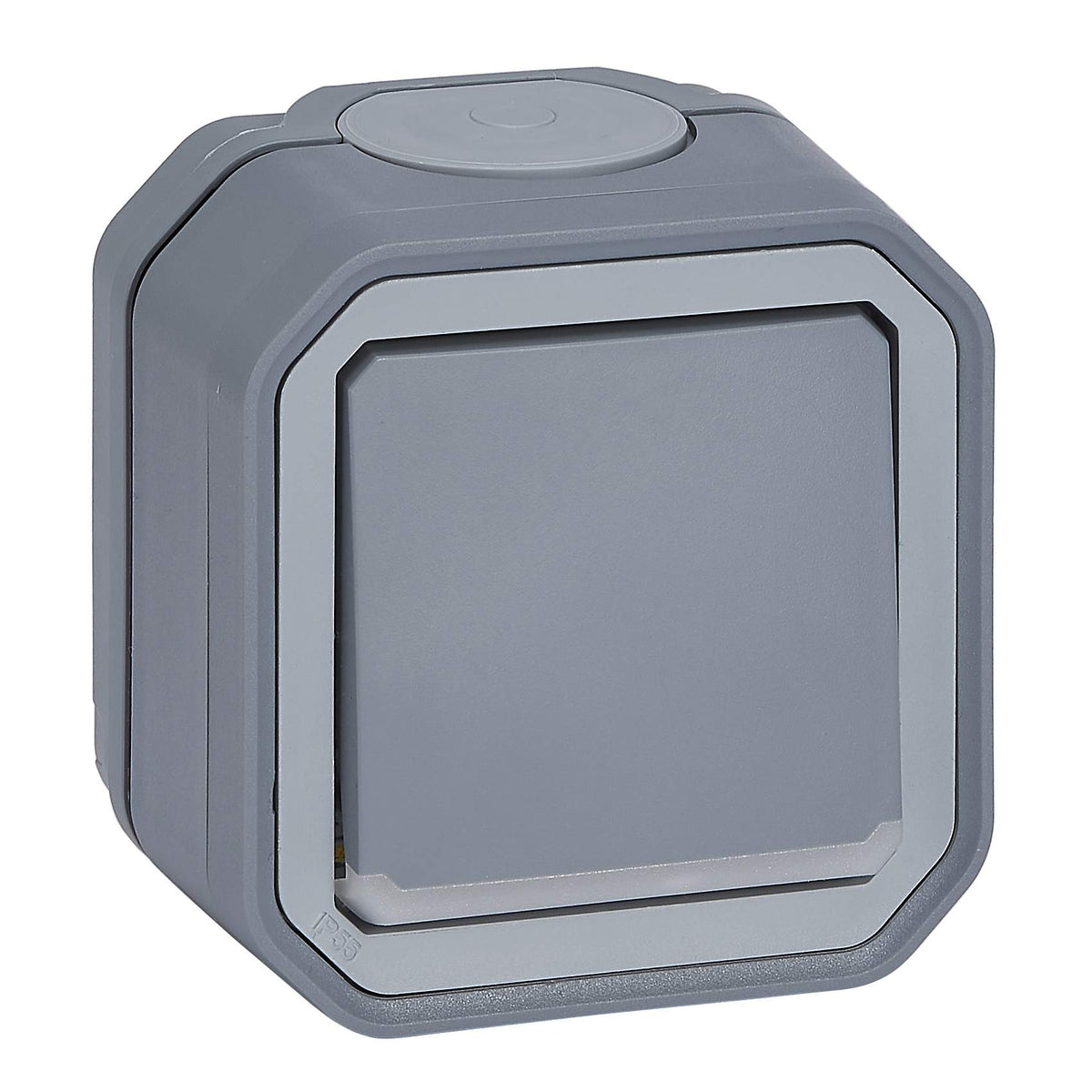 LEGRAND FR AP 2poliger Schalter Kontroll 10 AX, Steckklemmen, IP55, IK08, Grau – 069726L