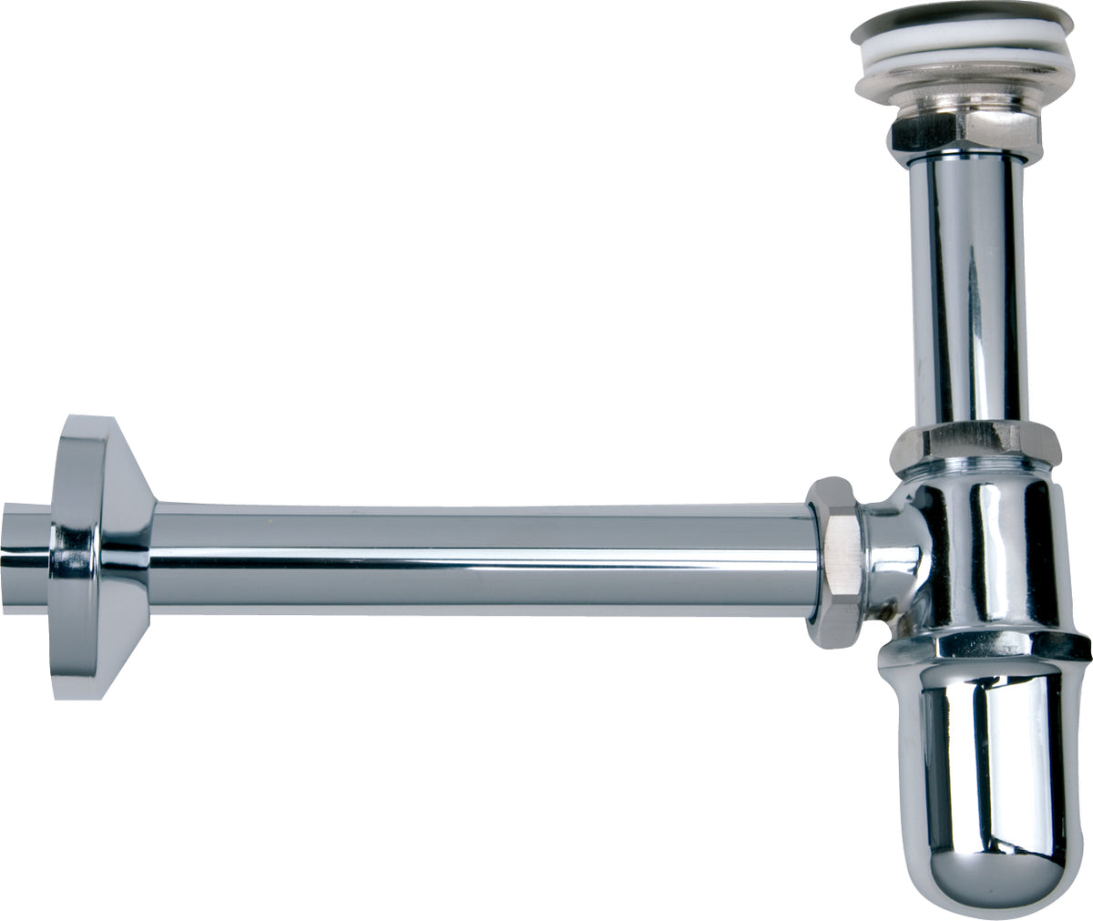 STROHM-MOFÉM ZRT. Teka Waschtisch-Gusskappensifon 5/4" mit Ventil, schweres Modell ,chrom – 1004181