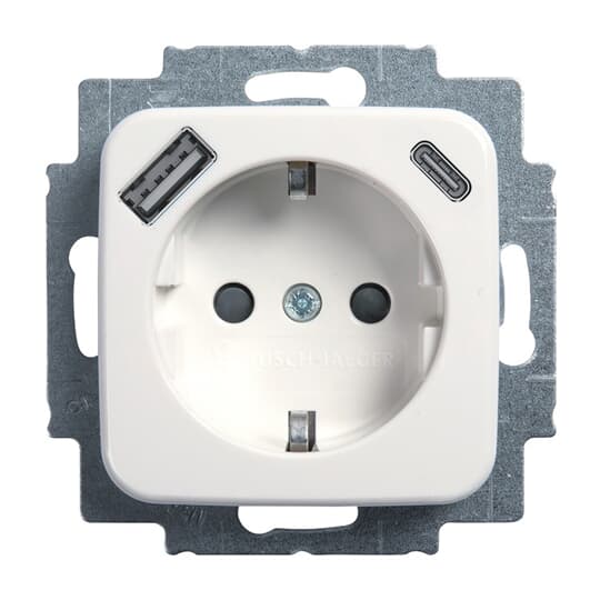 BUSCH-JAEGER SCHUKO/USB-Steckdose, USB-A+C Reflex SI, alpinweiß – 2CKA002011A6296