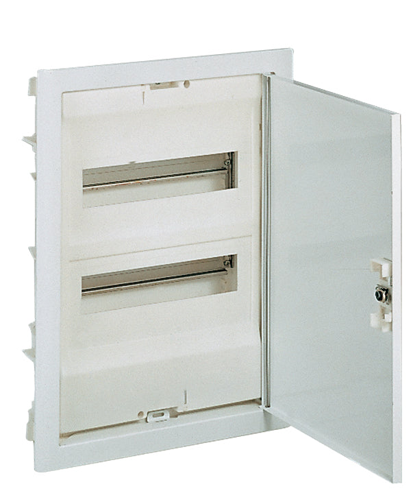 LEGRAND Unterputz Kleinverteiler 2-reihig 24+4TE mit Metalltür, Signalweiß, IP30 – 001432