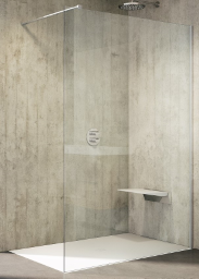 ALVA Ora Freistehende Seitenwand 78,5-81/200cm, Chrom gl., ESG - AQDUORFSW80
